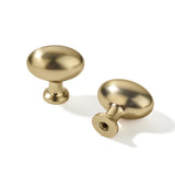 khtumeware 30 Pack 1-3/8 inch(35mm) Brushed Brass Cabinet Knobs Dresser Knobs Satin Brass Oval Drawer Knobs Kitchen Cabinet Hard
