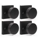 Matte Black Dummy Door Knob, Single Side No-Turning Door Handles,4 Pack Inactive Half Dummy Door Knob Set