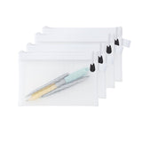 Daidokoro Mesh Zipper A6 Size (Pack Of 4) Document Bags | Nylon Folder Pouches With Durable Zipper For Office, School, Stationer