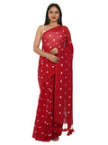 Chhanda Handloom Sarees Heart Embroidery Mul Cotton Saree For Women Pure Mulmul Cotton Ethnic Festive Saree With Designer Embr