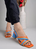 Shoetopia Multicolored Strappy Blue Block Heels For Women & Girls-Eu40,Blue,7,B0D14DM58N