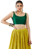 Soch Satin Womens Green Taffeta Solid Sleeveless Blouse,34