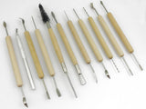 Arham Mktg 11 Piece of Double Ended Metallic Clay and Pottery Tools