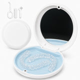 Retainer Case with Mirror, Slim Aligner Case for Invisalign with Tool Kit
