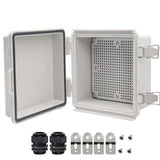 Zulkit Junction Box,IP67 Waterproof Electrical Box Hinged Cover Stainless Steel Latch Plastic Enclosure for Project with Mountin