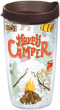 Tervis Happy Camper Tumbler with Wrap and Brown Lid 16oz, Clear