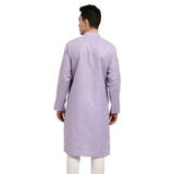 Sojanya (Since 1958 Men'S Cotton Linen Purple Checked Only Long Kurta Size: 40