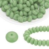HARFINGTON 110Pcs Silicone Beads 14mm Lentil Rubber Focal Beads Bulk for Pens Keychain Bracelet Necklace DIY Crafts Making, Jade