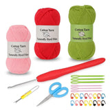 Tribhavi Crochet Hook Starter Kit With Cotton Yarn Balls, 4.5 Mm Crochet Hook, Scissors And Stitch Markers