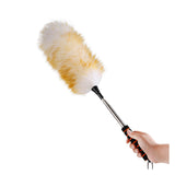 Lambswool Extendable Cleaning Duster 26-64 Inch, Anti-Static Wall Duster Cleaner with Sponge Grip and Stainless Steel Extension 