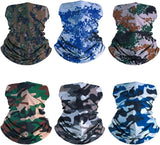 Chacko Breathable Neck Gaiter Face Scarf Mask For Men Women Hiking, Cycling, Sports, Fishing, Sun Uv Protection Bandana 6 Pack