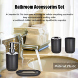 Bathroom Accessories Set, 4pcs White Bathroom Accessories, Bathroom Set, Bath Accessory Completes with Toothbrush Holder, Toothb