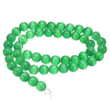HARFINGTON 48pcs Dark Green Cat's Eye Stone Beads 8mm Round Smooth Gemstone Crystal Loose Bead for Jewelry Making Bracelets Neck