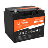 LiTime 12V 50Ah LiFePO4 Battery + 14.6V 10A Lithium Battery Charger with Anderson Connector, 50A BMS, 10 Years Lifetime 4000+ Cy