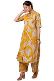 Anni Designer Women'S Rayon Viscose Straight Printed Kurta With Palazzo (Diboli Yellow_Xl_Yellow_X-Large),Yellow,XL