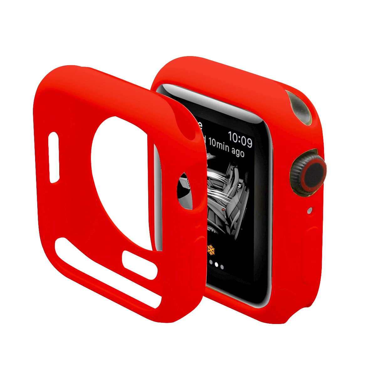 Hontao Ultra Thin Soft TPU Shockproof Bumper Case for iWatch Apple Watch Series 10 Red 42mm