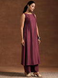 Libas Women'S Silk Blend Woven Design Kurta Set (36781 Burgundy Burgundy Xs