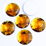 Briskbloom 40MM Large Flatback Rhinestones, 8PCS Aquamarine/Lake Blue Round Acrylic Big Flatback Gems for Craft Cosplay Costume 