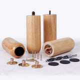 6 Inch Heavy Duty Solid Wood Furniture Legs Set of 4 - Replacement Wooden Table Legs for Sofa, Couch, Bed - Riser Feet for Ottom
