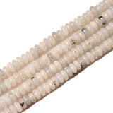 Asingeloo 2x4mm 150pcs Natural Moonstone Rondelle Stone Beads Semi-Precious Disk Loose Gemstones Bead for DIY Jewelry Making