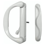 White Involute Sliding Patio Door Pull Handle Set - Handle Replacement for Patio Glass Door Repair Set Fits 4-15/16 Hole Spacing