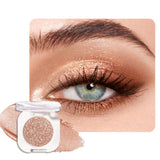 WanTuoluo Light Brown Glitter Eyeshadow Palette for Women, Single Monochrome Eye Shadow Makeup, Shiny Pressed Powder, Blendable 