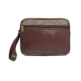 Mcparkar Mens Genuine Leather Cash Pouch/Money Carrying Pouch/Multipurpose Travel Leather Pouch Handbag Brown