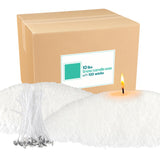 Wfmolcand 10 lb Natural Pearl Wax Sand DIY Set with 100 Wicks, Reusable, Continuous Burning, Unscented Candle Powder, Designed f