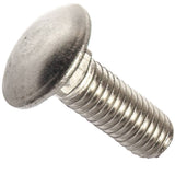 1/420 x 5 Carriage Bolts, Round Head, Square Neck, Stainless Steel 188, Full Thread, Plain Finish, Flat Point, Quantity 10 by