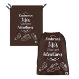 Urbane Home Pack Of 3 Shoe Bag For Travel | Drawstring Footwear Pouches & Toiletries Packing Bags/Covers For Travelling | Printe