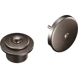 Moen OilRubbed Bronze PushNLock Tub and Shower Drain Kit with 11/2 Inch Threads, Drain Plug and Overflow, T90331ORB