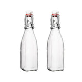 Bormioli Rocco Swing Top Glass Bottle (Set of 2) - 8.5 oz Kitchen Containers with Airtight Seal, Ideal for Homemade Dressings, S