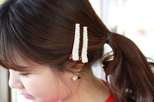 4PCS Rhinestone Crystal Hair Clip Pearl Barrette Hair Accessories Duck Bill Alligator Hair Clips for Girls Women Lady