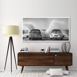 Ocean Waves Breaking On Vintage Beauties (Bw)-Paper Art-74,,X38,,
