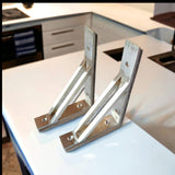 VicTac Stainless Steel 4mm Thick Heavy Duty 6 inch Shelf Angle Brackets for Home Kitchen Office Bathroom Wall Mount Weight Capac
