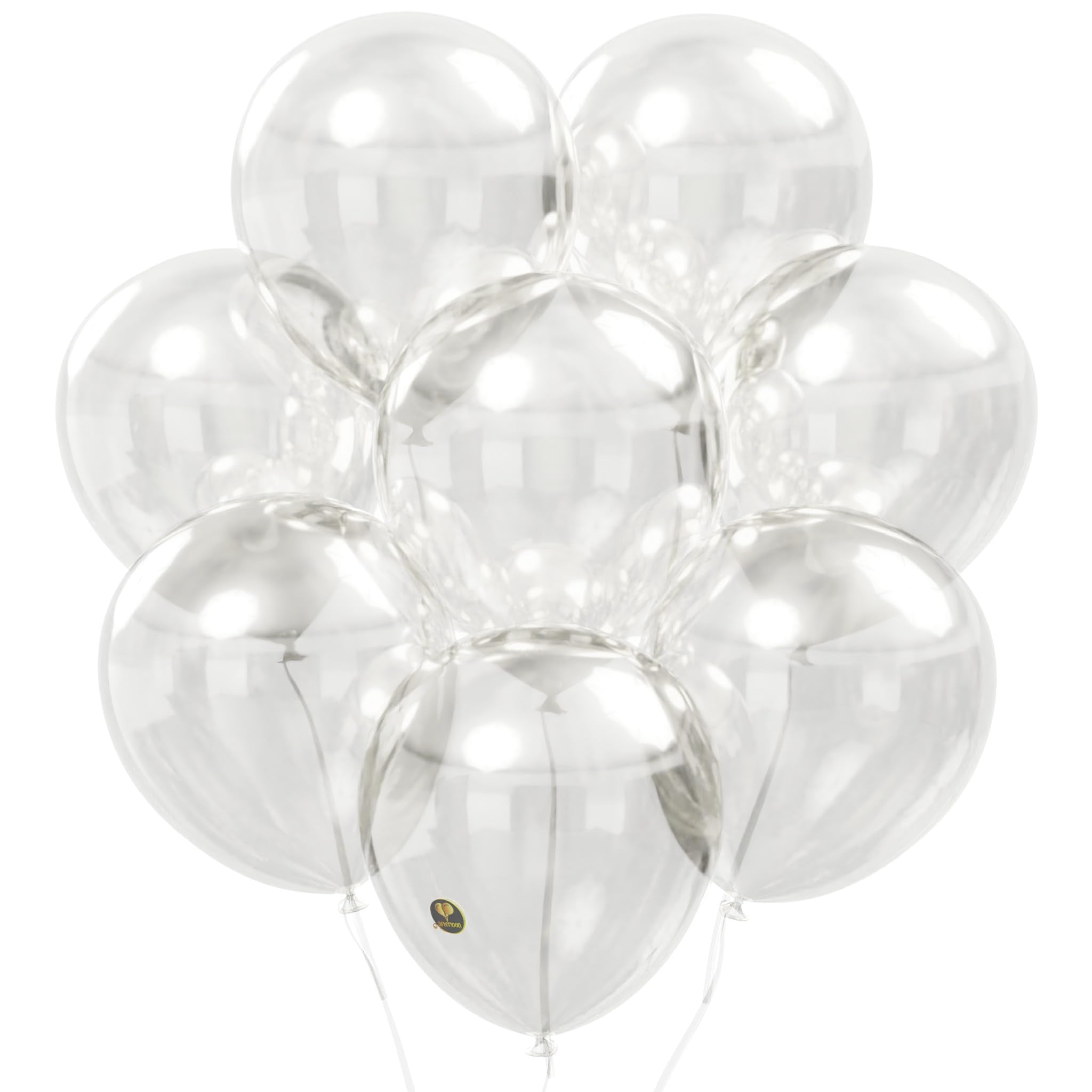 AFTERLOON Biodegradable Balloons 24 pcs Clear 10 Inch, Transparent Color Thickened Extra Strong Natural Latex Helium Float, Mult