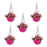 Amazon Brand Umi Plastic Hanging Rattan Planter, Pink, Pot Diameter7.1 Inch, Pot Height 4.8 Inch, Pot Thickness 3 Mm, Chai