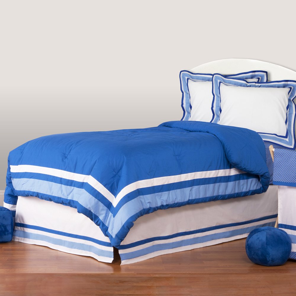 One Grace Place Simplicity Full Bedding Set, Blue, 4 Piece