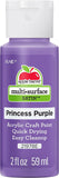 Apple Barrel Multi Surface Acrylic Paint, 2 oz, Princess Purple 2 Fl Oz
