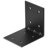 eoere 4 PCS 6 x 6 x 5 Black Steel L Right Reinforced Angle Bracket, Strengthen Metal Joint Support Corner Brace, Thickness 1/8, 