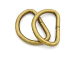 CRAFTMEMORE 100 Pack 1/2 Inch Metal DRings Non Welded Dee Ring for Bag Belt Lanyard DIY Craft Accessories (Antique Brass)
