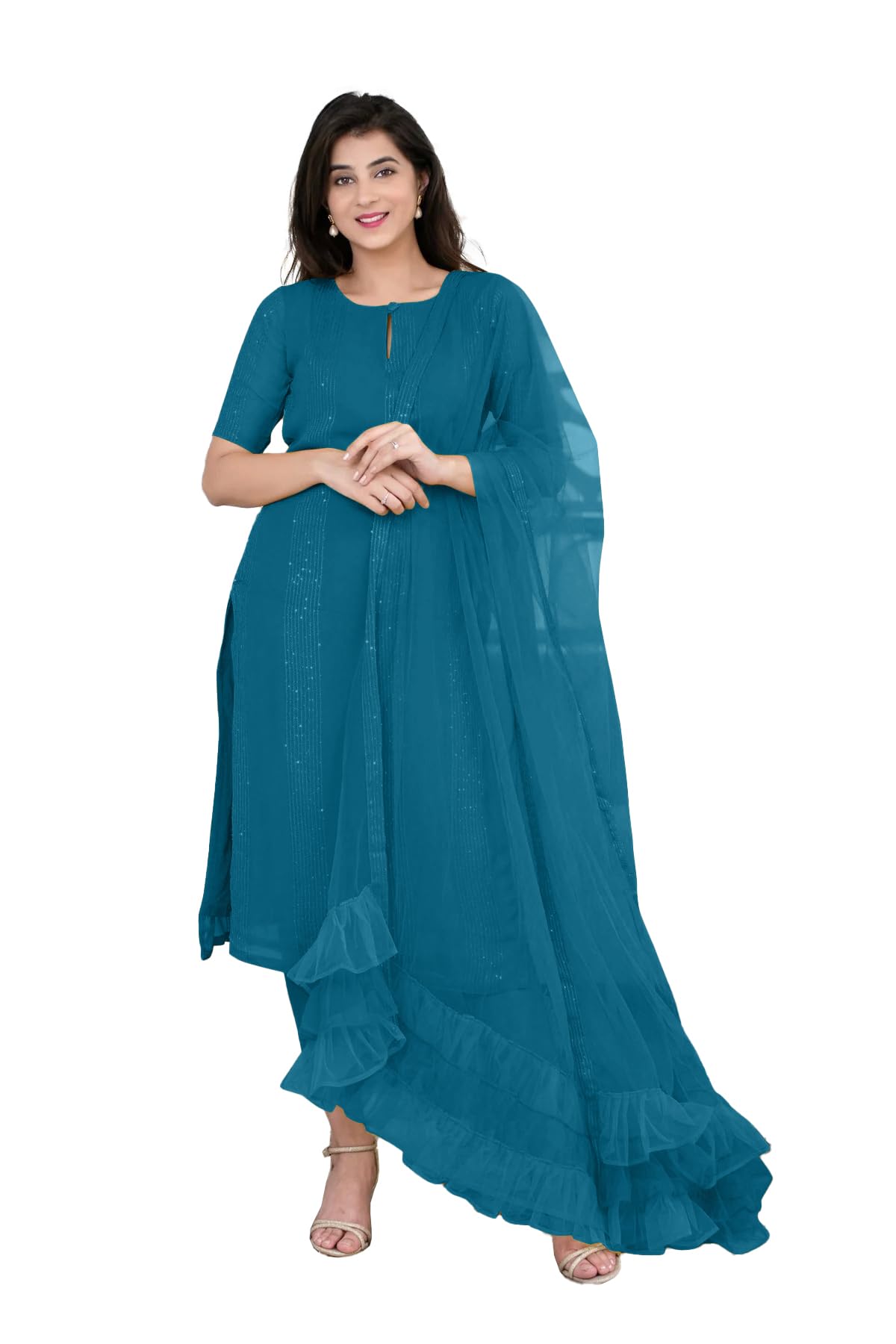 Fashion Basket Georgette Kurta Set with Dupatta for Women