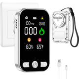 4 in 1 Carbon Monoxide Detectors Plug-in,Natural Gas Detector&Carbon Monoxide Alarm with Battery Backup,Temperature & Humidity D