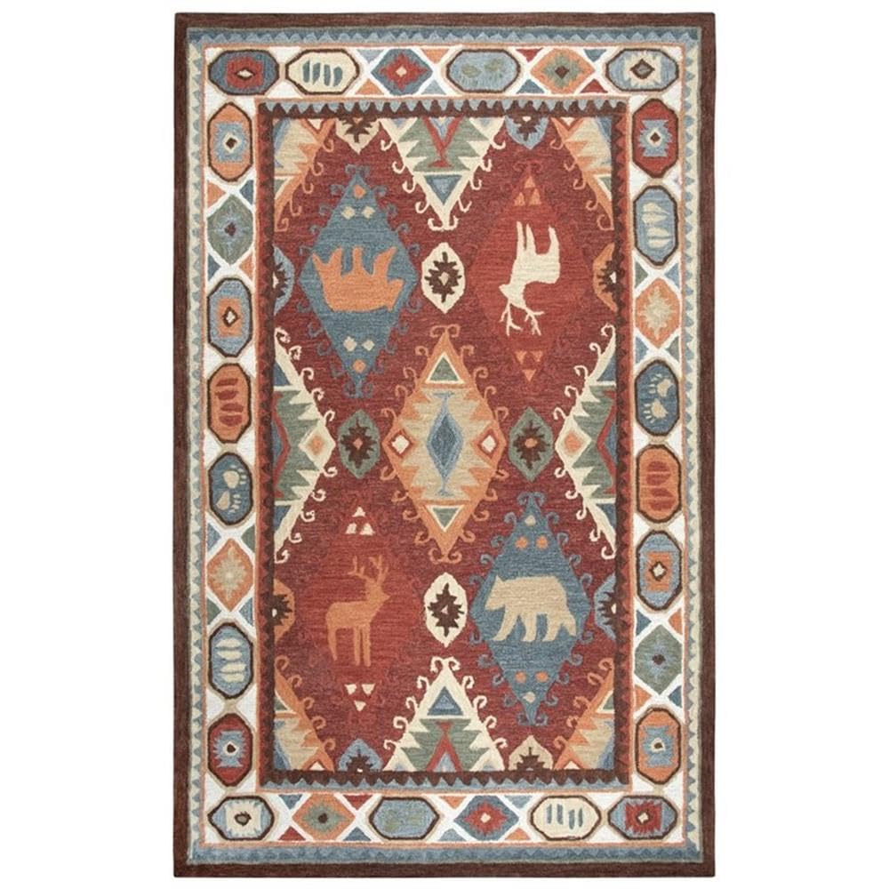 Alora Decor Itasca 8' X 10' Patchwork Red/Blue/Beige/Brown Hand-Tufted Area Rug