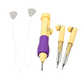Lecraft Punch Needle Set For Embroidery & Rug Making Adjustable Ergonomic Handle With 3 Needle Sizes & 2 Threaders Craft Too