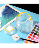 Prescent Collapsible Plastic Bin with Handle Brush Cleaner Pen Pencil Holder and More