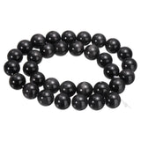 HARFINGTON 32pcs Black Cat's Eye Stone Beads 12mm Round Smooth Gemstone Crystal Loose Bead for Jewelry Making Bracelets Necklace
