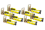 Mytee Products (8 Pack 4 x 30' Ratchet Straps W/Flat Hook Extreme, 6,670 Lbs WLL