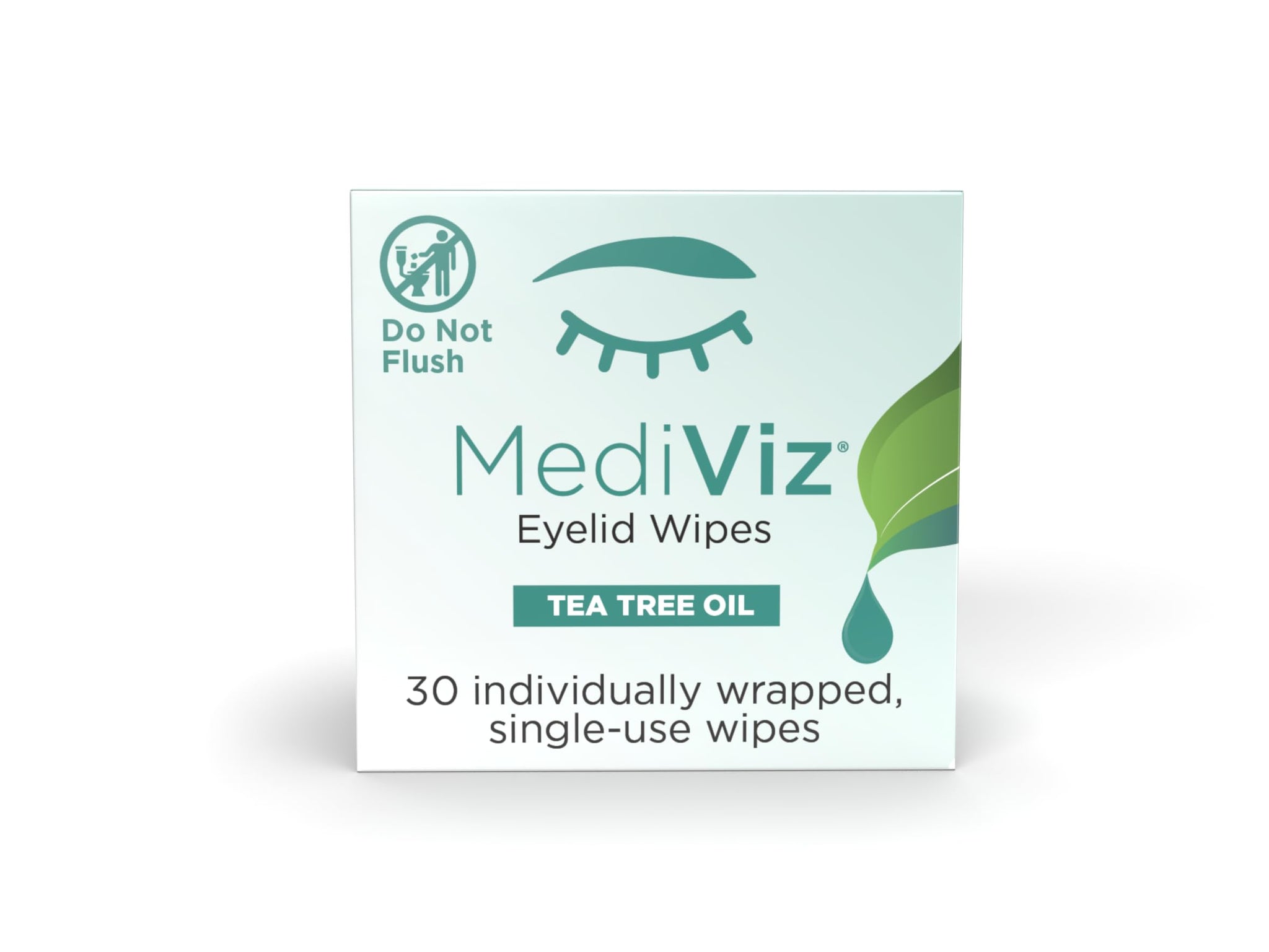 MediViz Tea Tree Eyelid Cleanser Wipes - 30 Single-Use Towelettes - Eyelash & Eyelid Wipes for Soothing Dry Eye Irritation, Demo