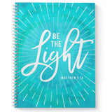 Softcover Be The Light 8.5 X 11 Religious Spiral Notebook/Journal, 120 College Ruled Pages, Durable Gloss Laminated Cover, Whi